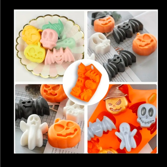 Halloween Silicone Cookie Cutter Set – Pumpkin, Skull, Ghost, & Bat Baking Molds - Picture 16 of 16